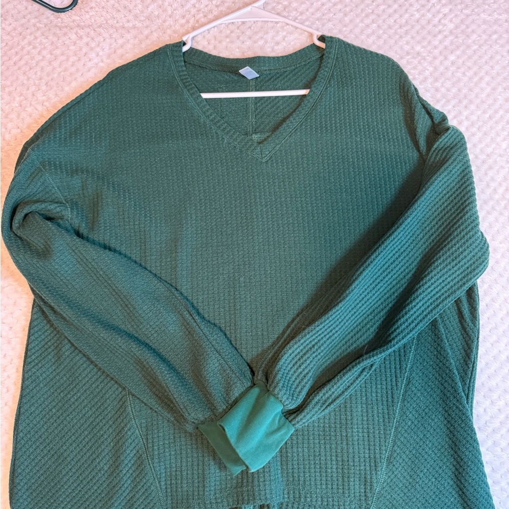 Green V-Neck Sweater